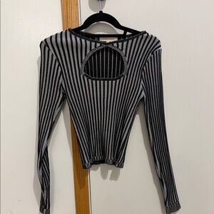 Gilded Intent Black and White keyhole top